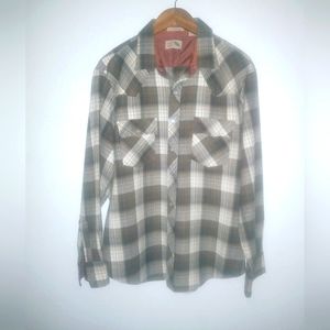 Pine Grove XL Mens Western Plaid Long Sleeved Pearl Snap Cowboy Shirt